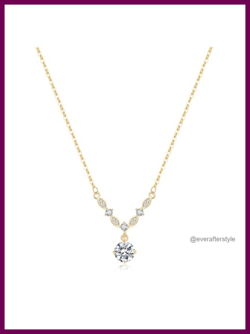925 Sterling Silver CZ Circle Necklace Choker 18K Gold Plated